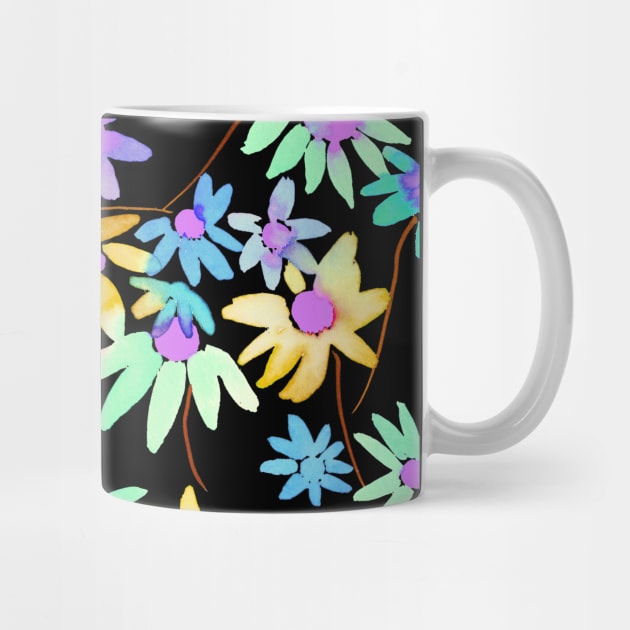 Daisies Spring Countryside Neon by ninoladesign